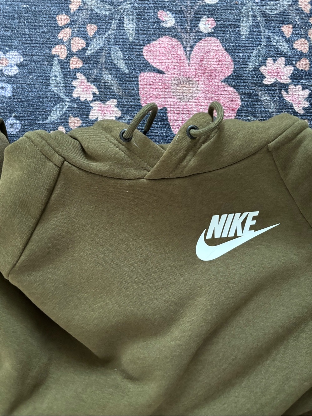 Nike Olive Hoodie with White Swoosh